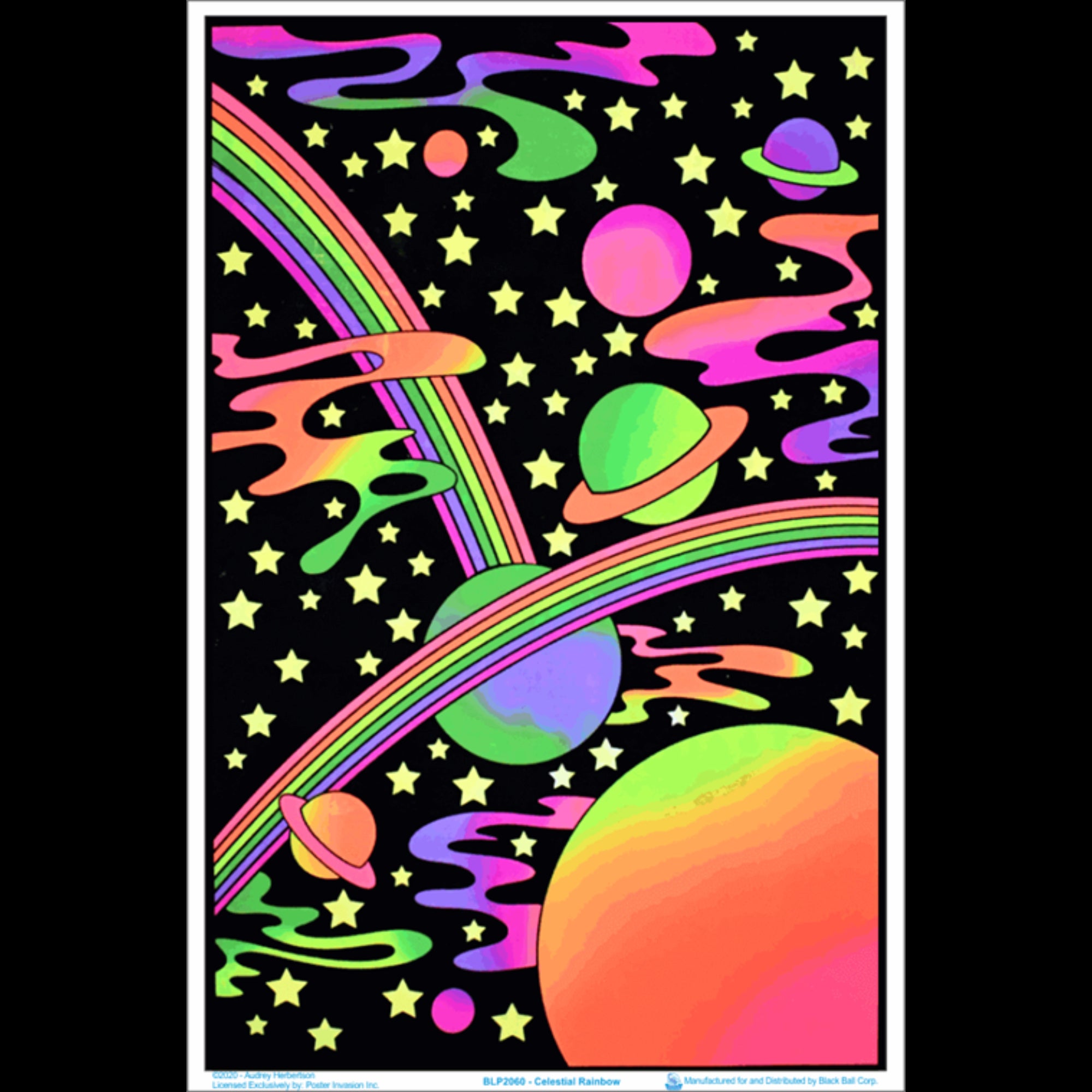 Celestial Rainbow Blacklight Poster