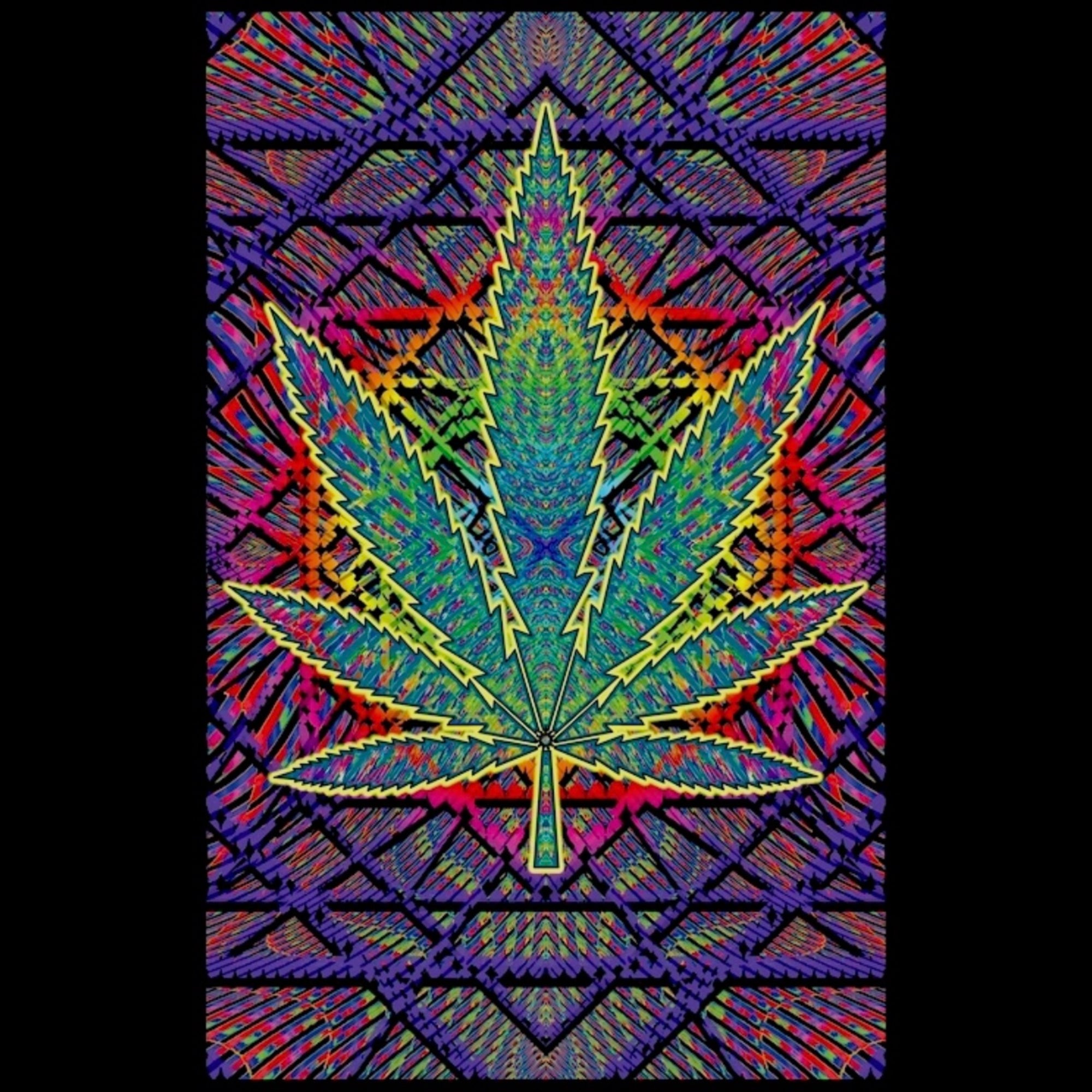 weed blacklight poster